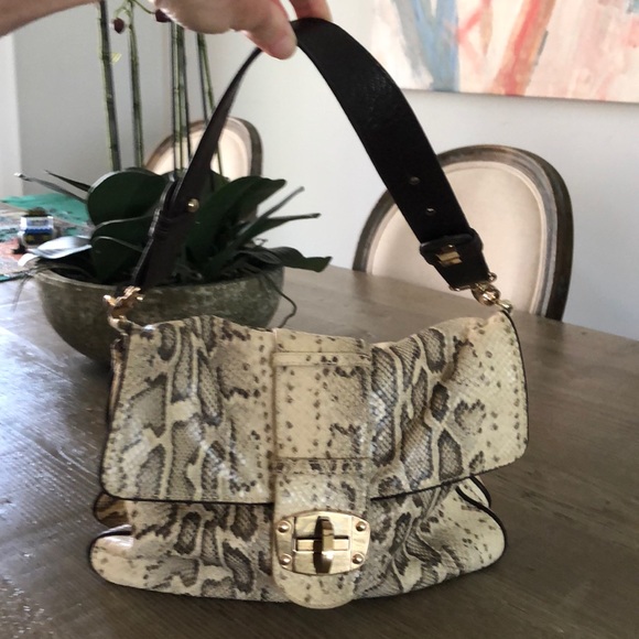 Sondra Roberts Leather Python print purse - Picture 3 of 8